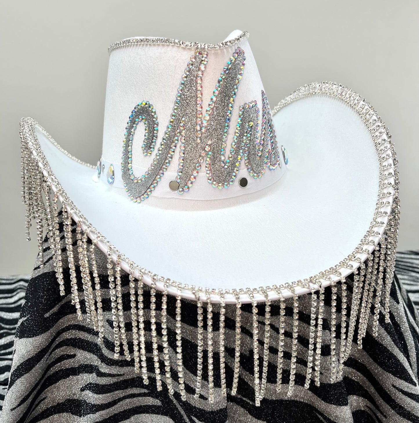 Mrs Rhinestone Fringe Cowboy Hat