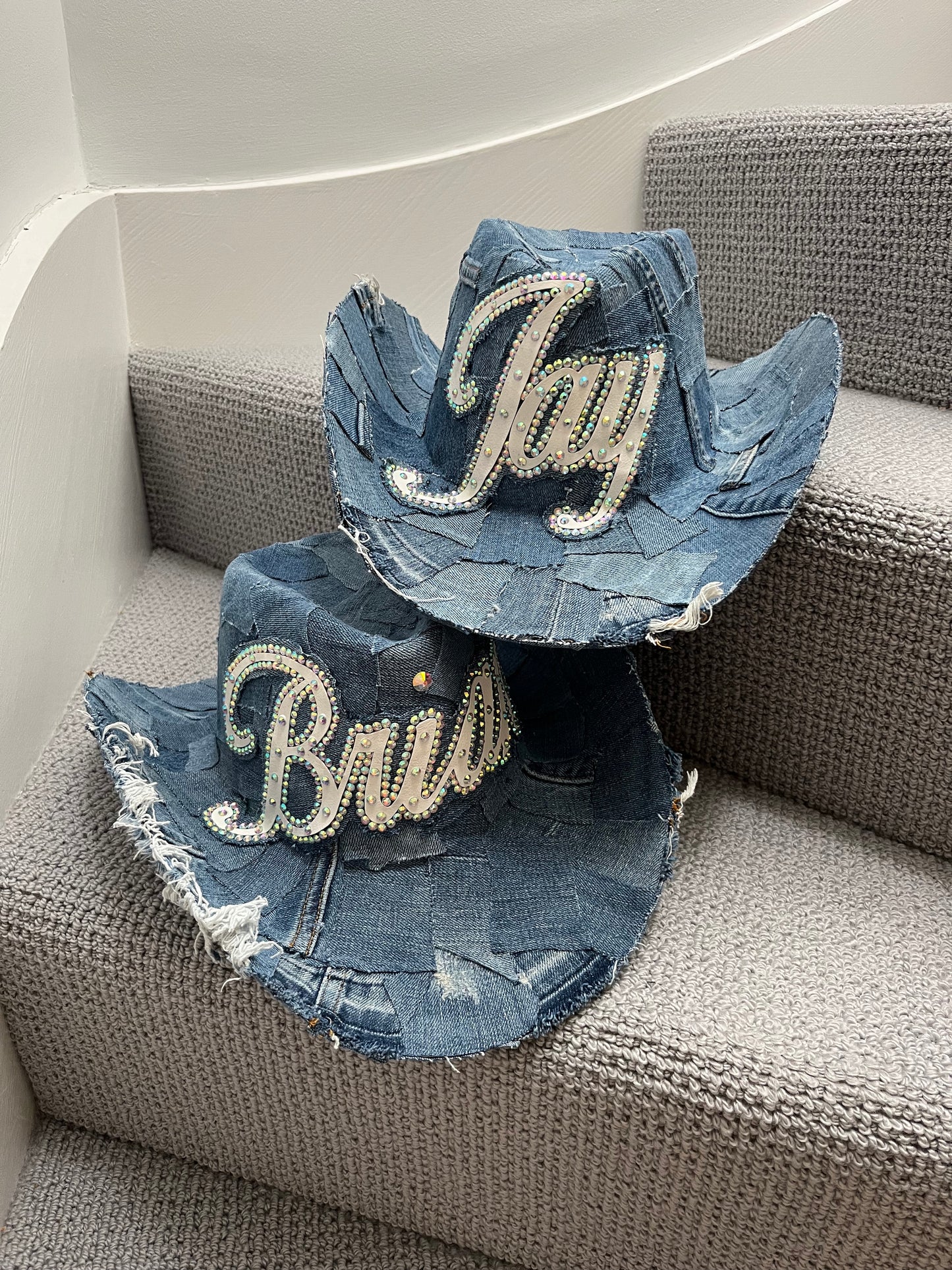 Personalised Recycled Denim Cowboy Hat
