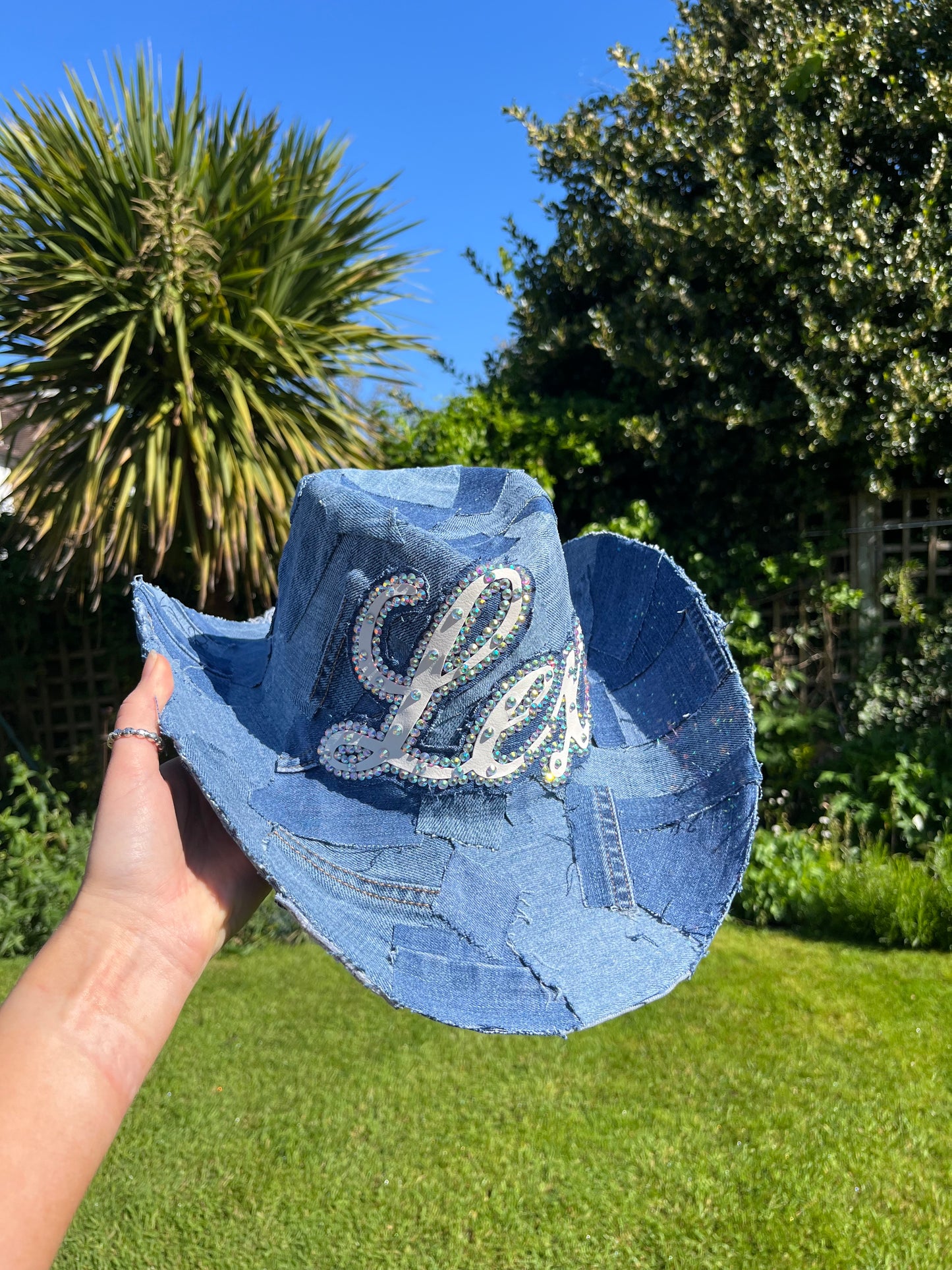 Personalised Recycled Denim Cowboy Hat