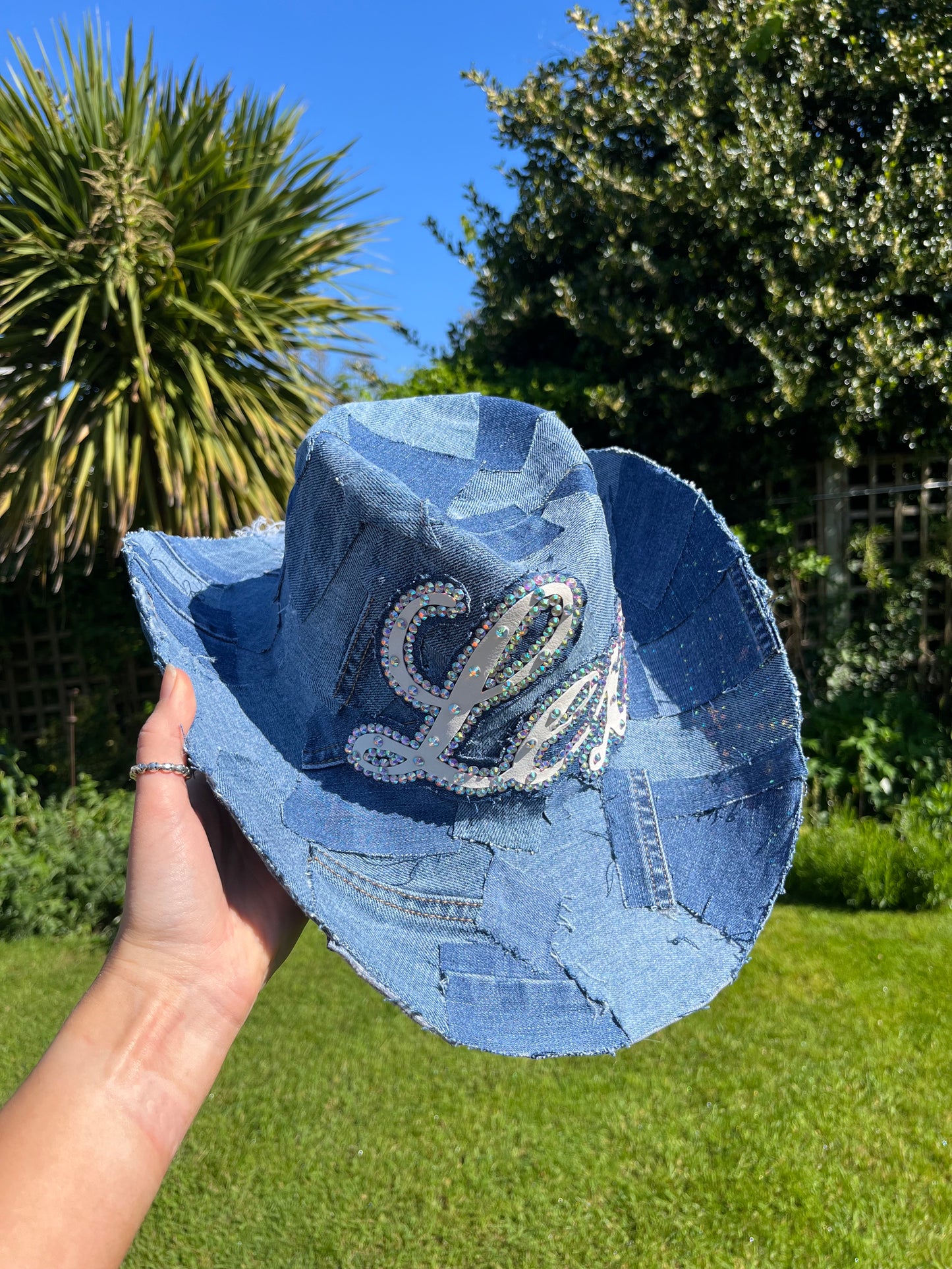 Personalised Recycled Denim Cowboy Hat