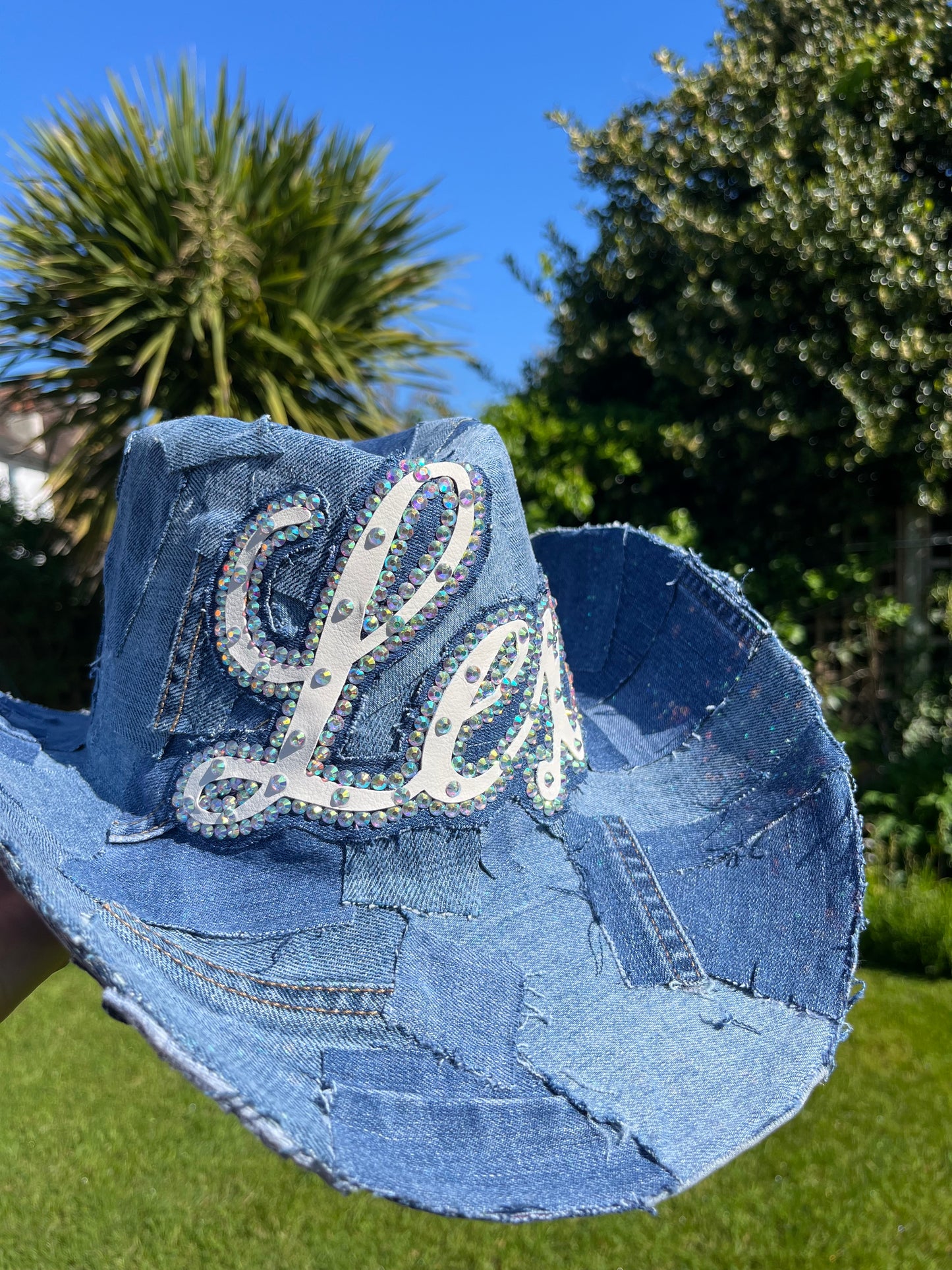 Personalised Recycled Denim Cowboy Hat