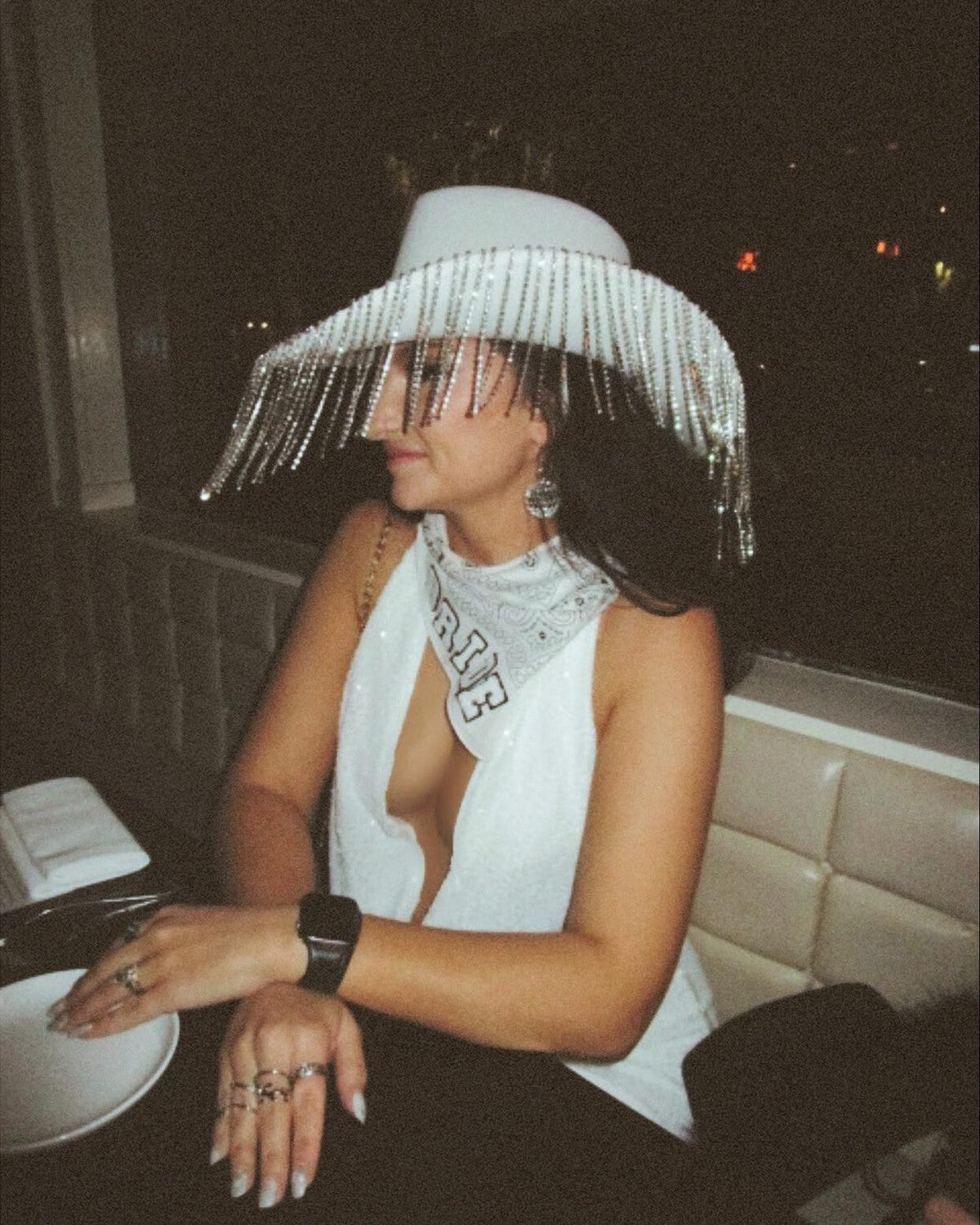Bride-To-Be Rhinestone Fringe Cowboy Hat
