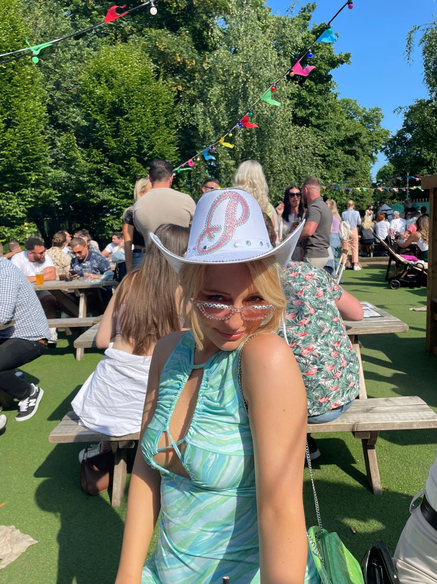 Personalised White And Baby Pink Cowboy Hat