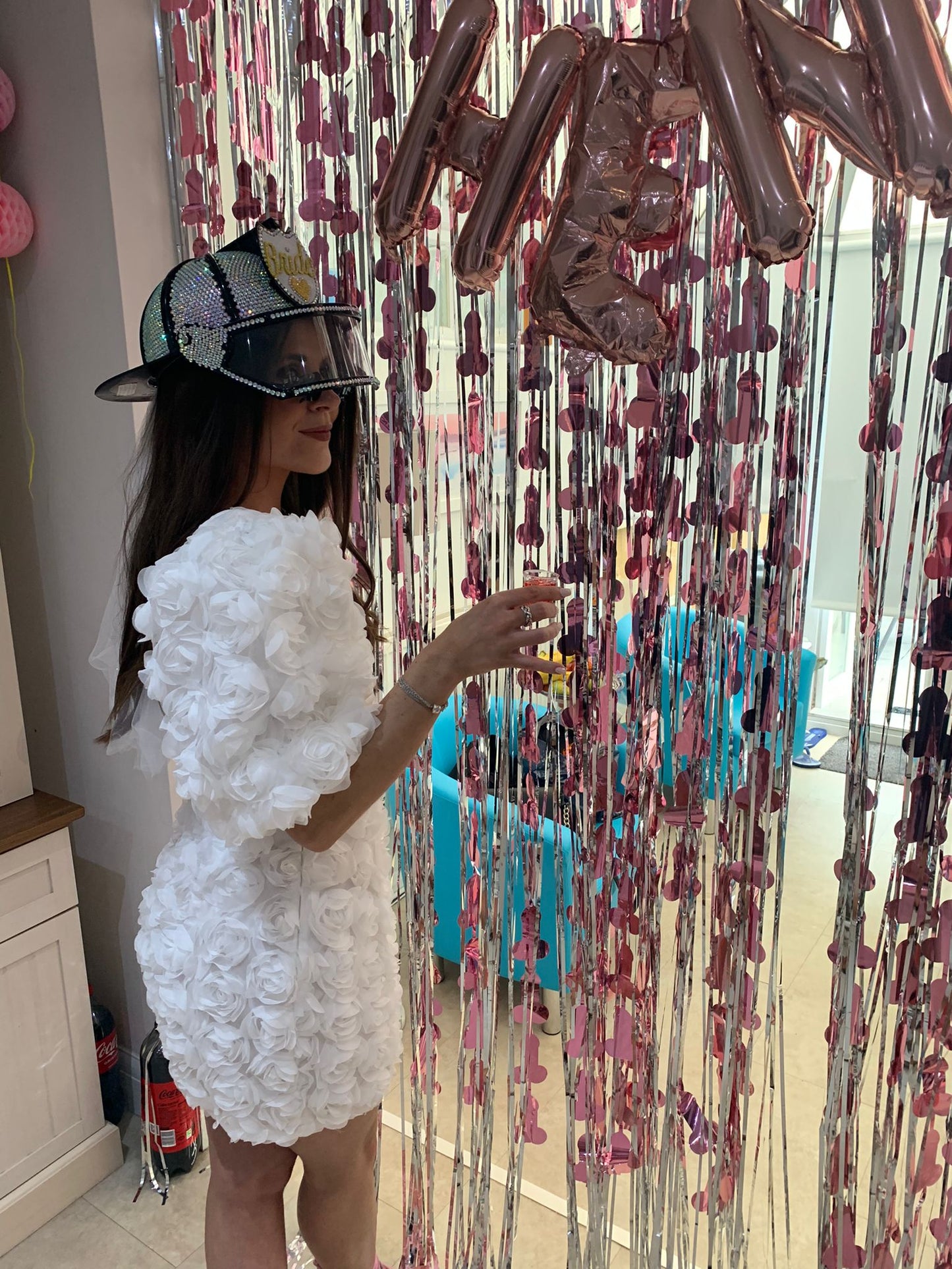 Rhinestone Bride Fireman Helmet