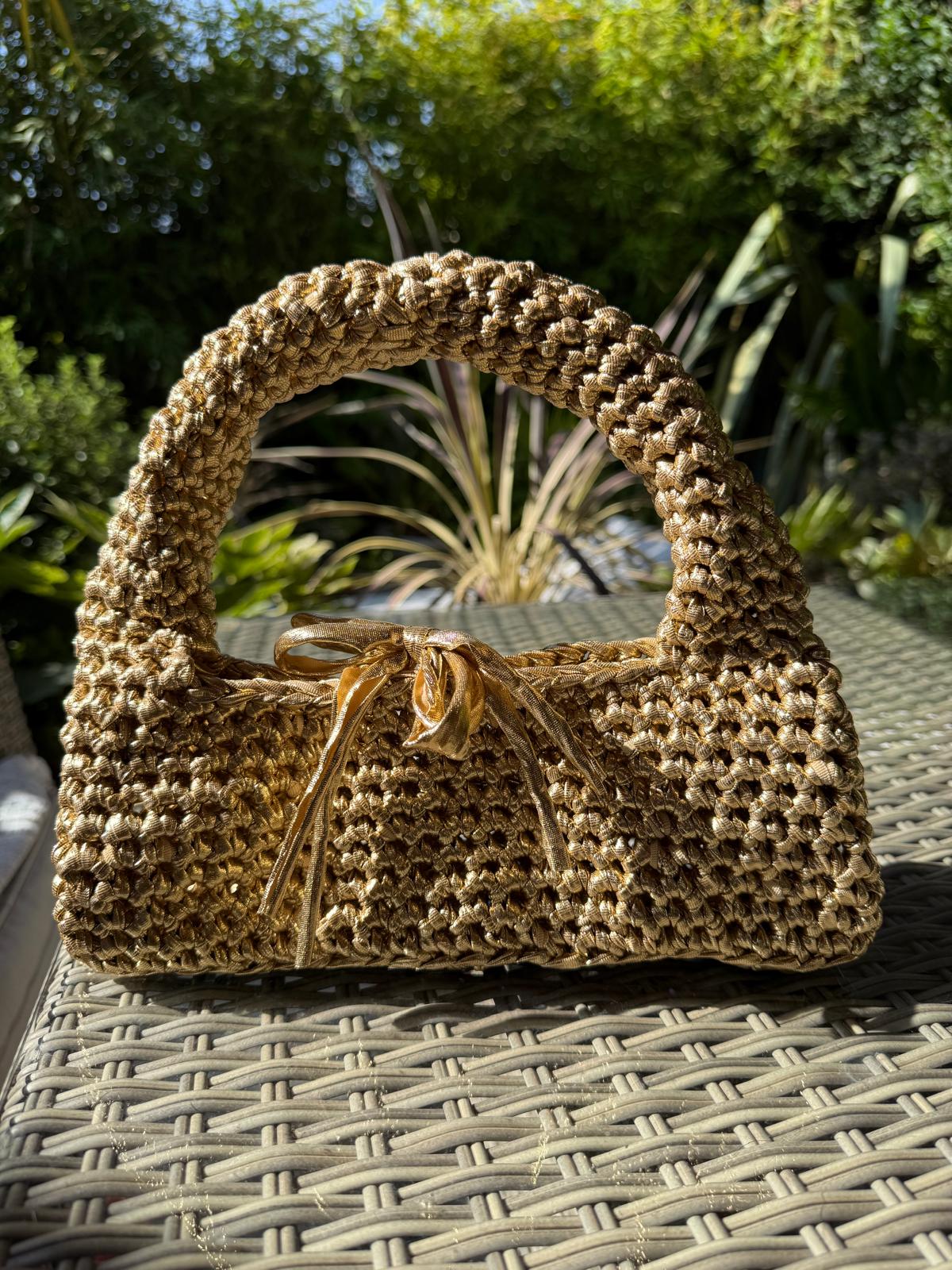 Metallic Crochet Loaf Bag