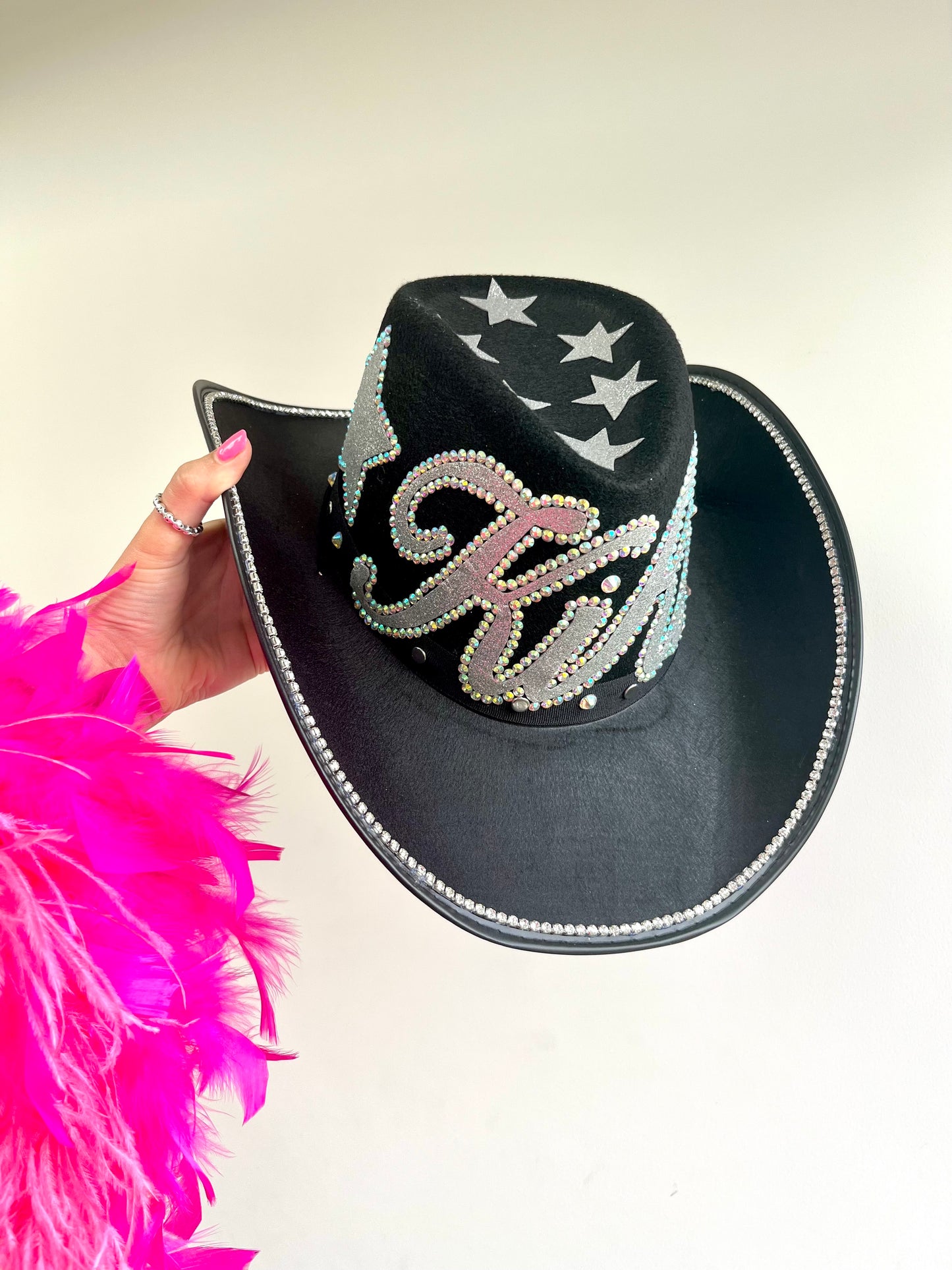 Personalised Rhinestone Festival Cowboy Hat
