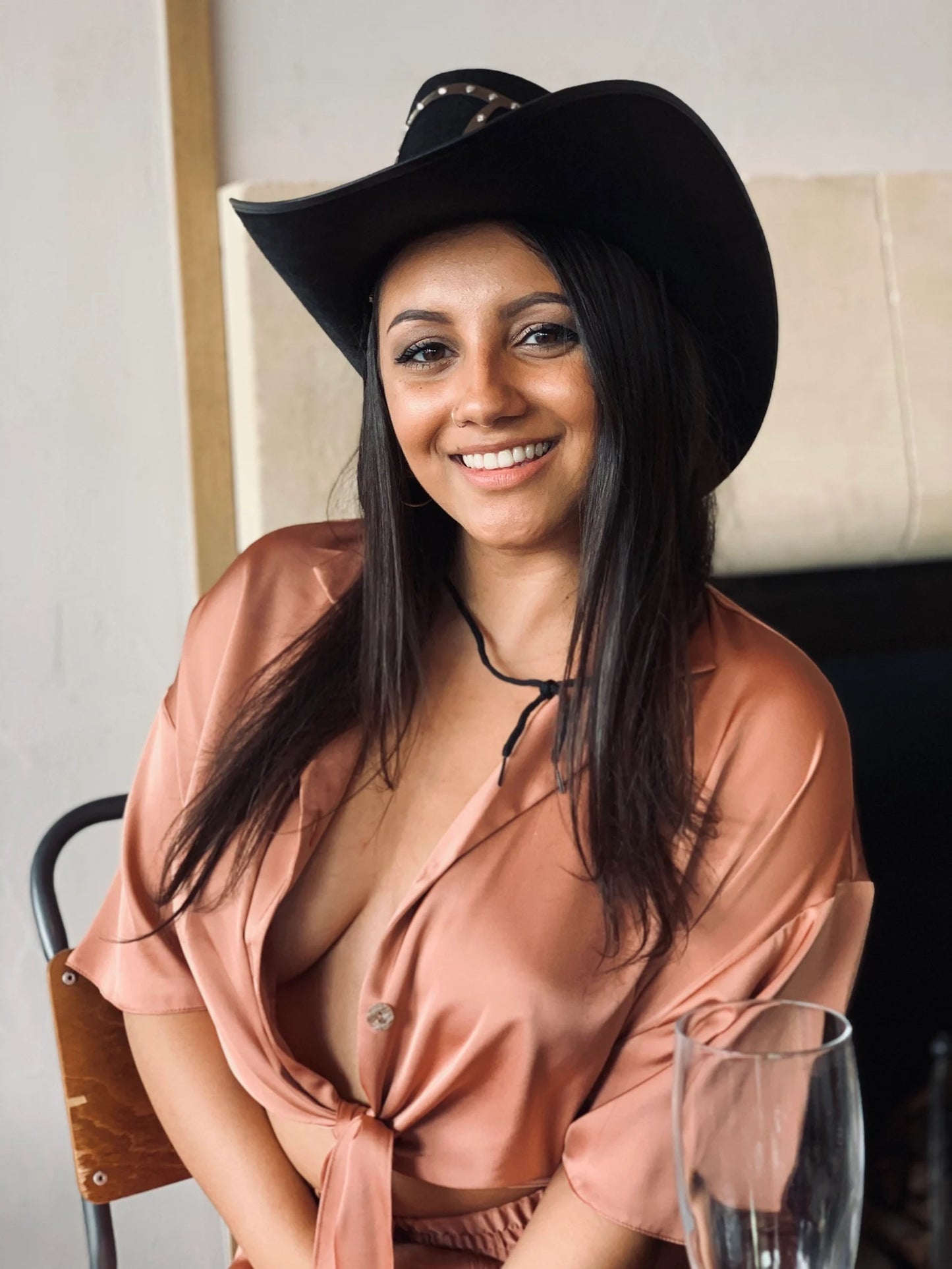 Personalised Initial Black Cowboy Hat
