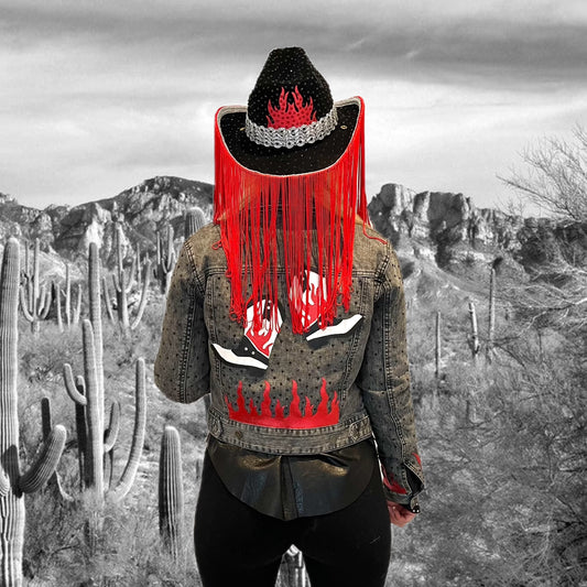 Flame Fringed Cowboy Hat