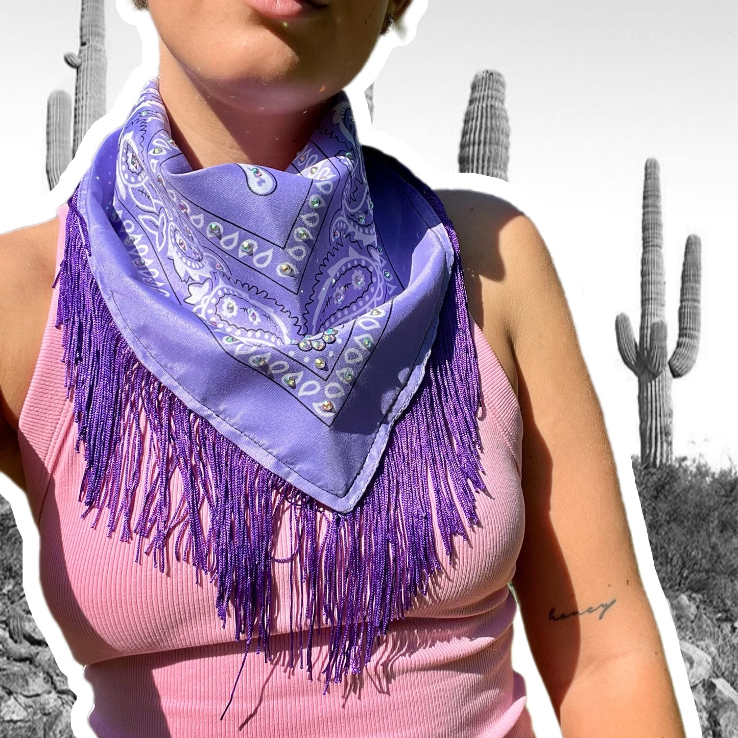 Fringe Rhinestone Bandanas