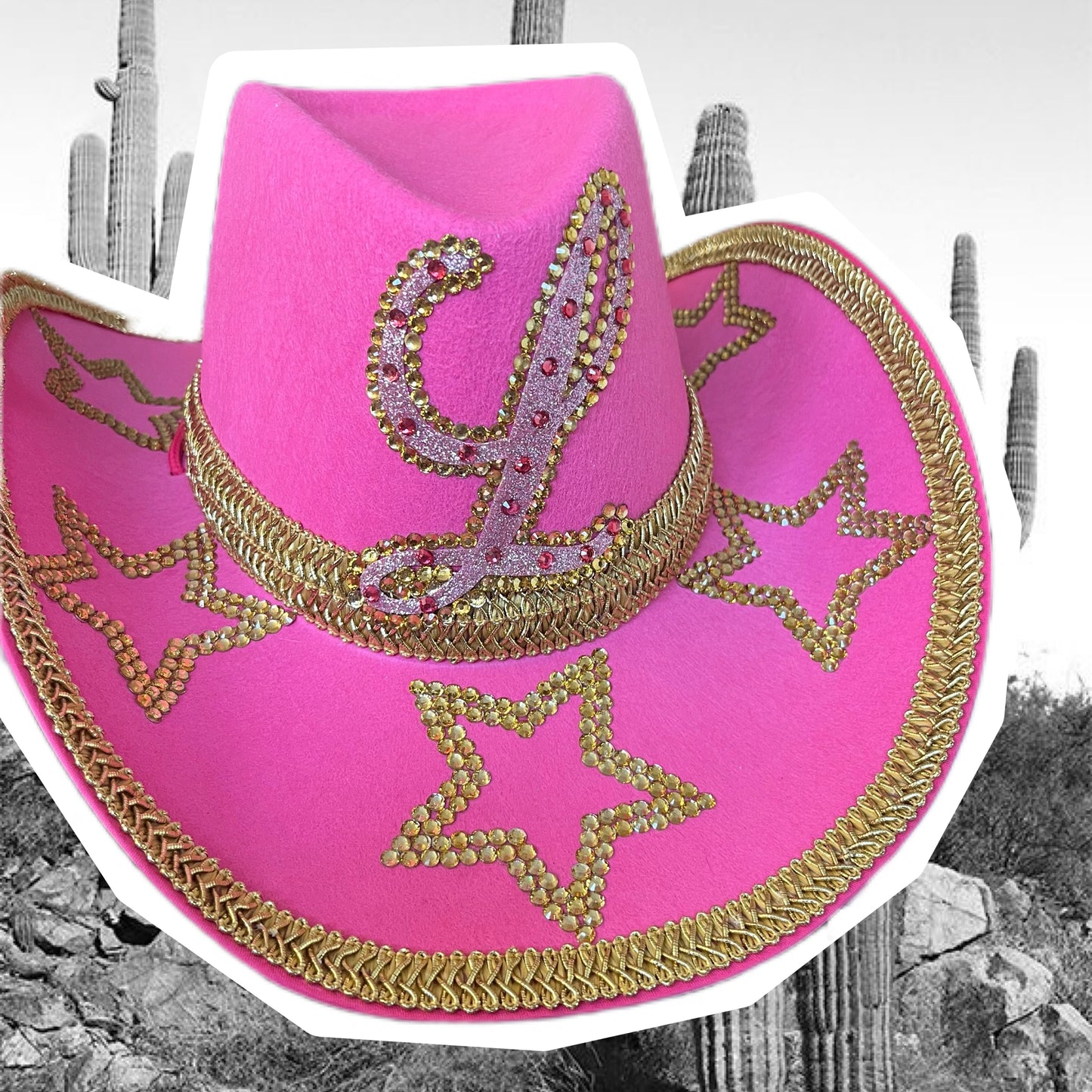 Pink Rhinestone Star Cowboy Hat