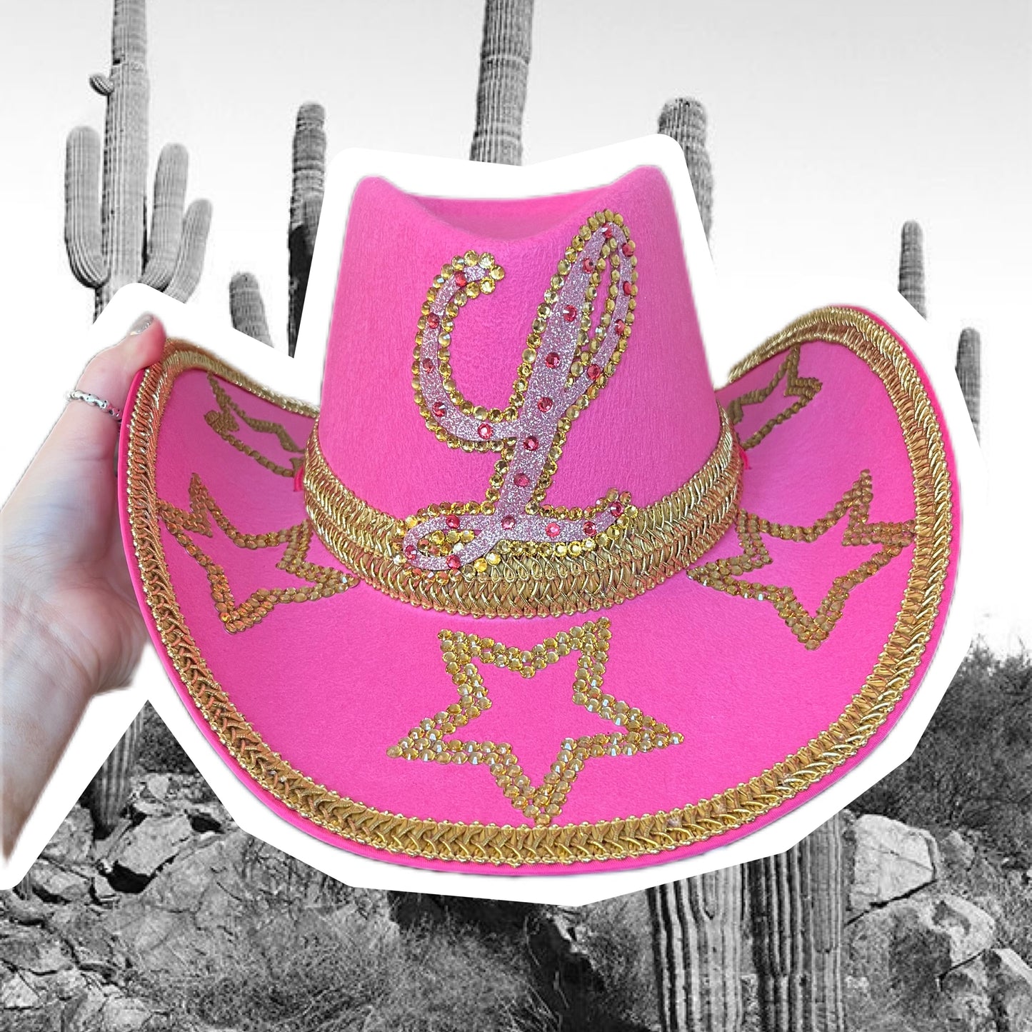 Pink Rhinestone Star Cowboy Hat
