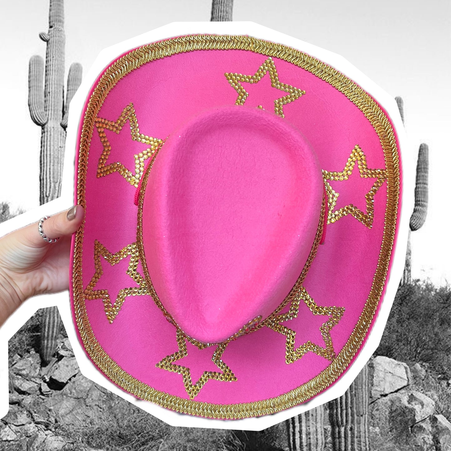 Pink Rhinestone Star Cowboy Hat