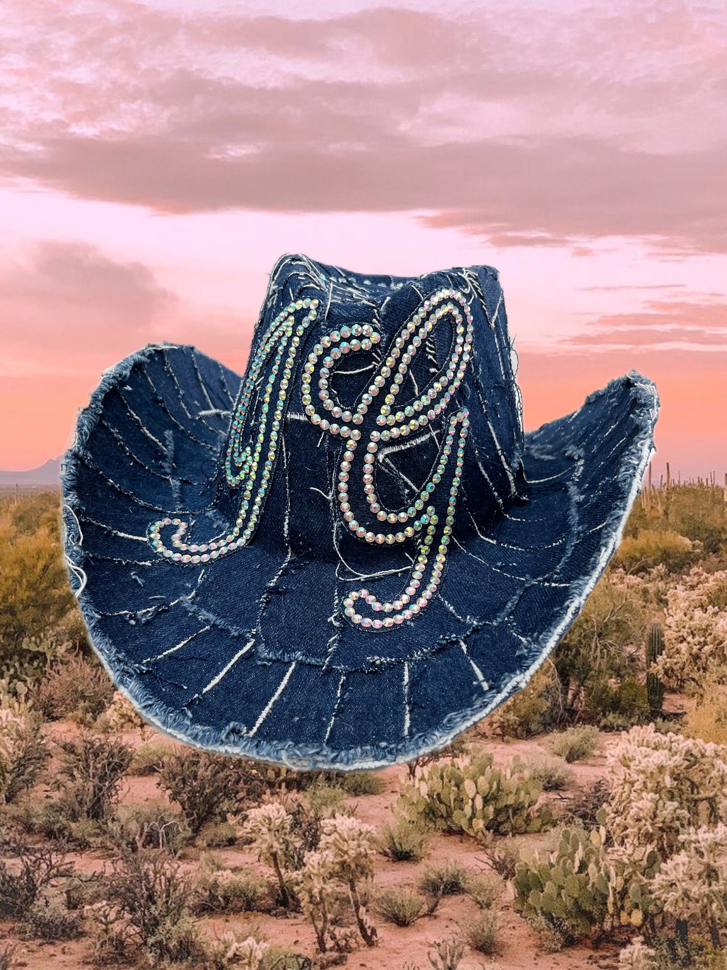 Personalised Dark Denim Cowboy Hat