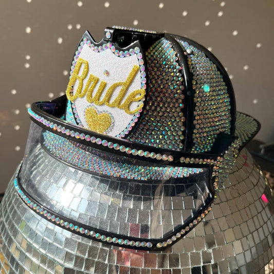 Rhinestone Bride Fireman Helmet