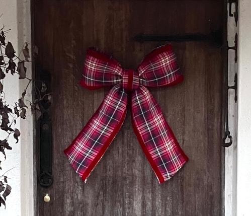 Red Tartan Door Bow