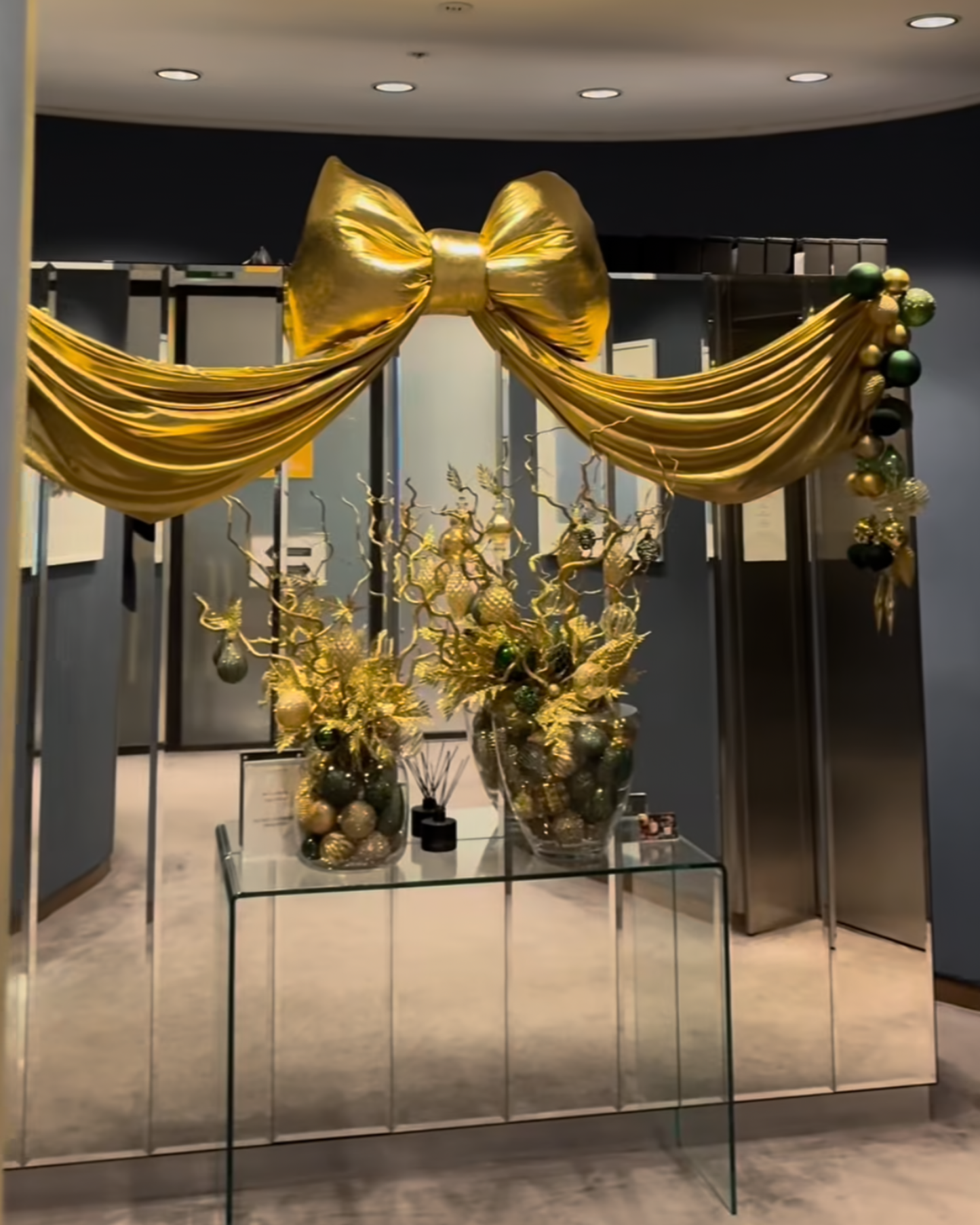 Giant Metallic Gold Doorway Entrance Bow