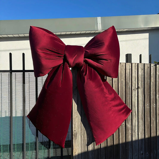 Burgundy Red Giant Velvet Bow