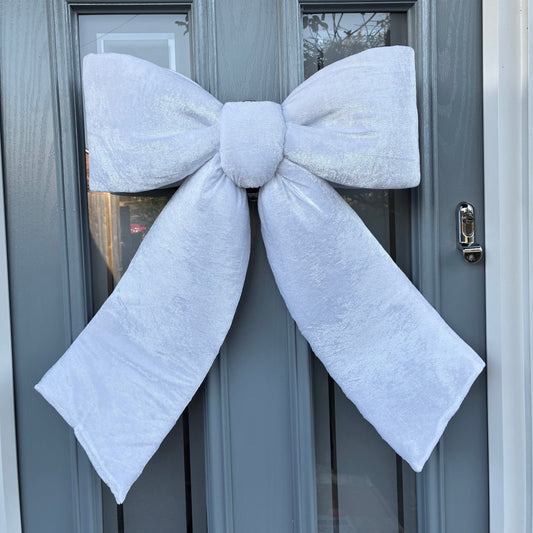 White Velvet Door Bow