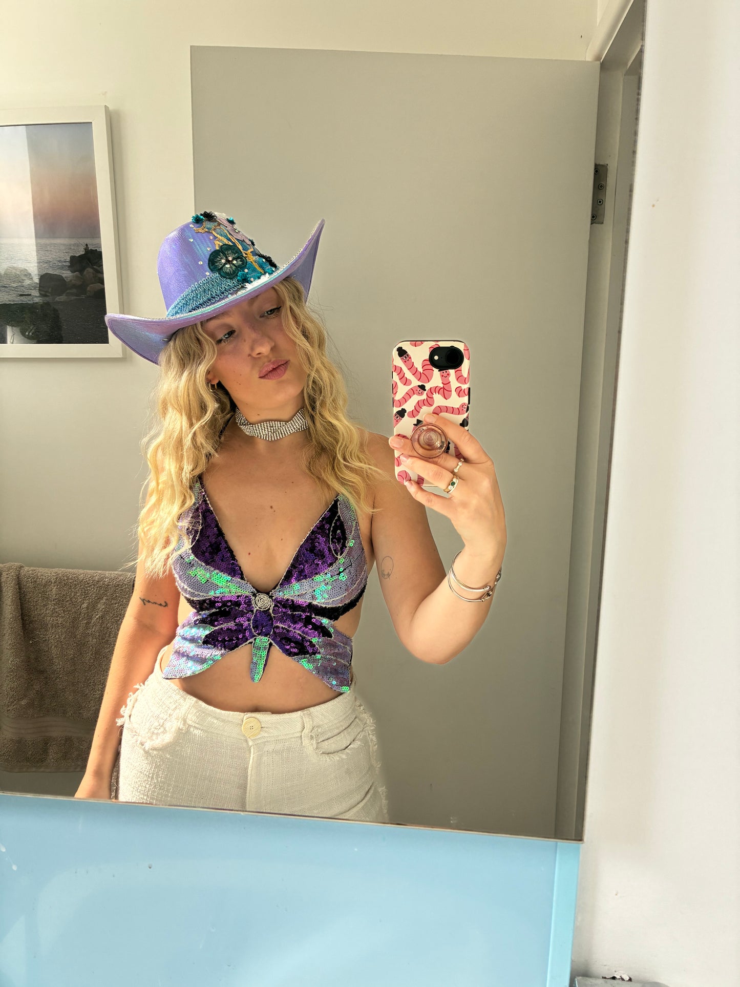 Lilac Flower Trail Cowboy Hat