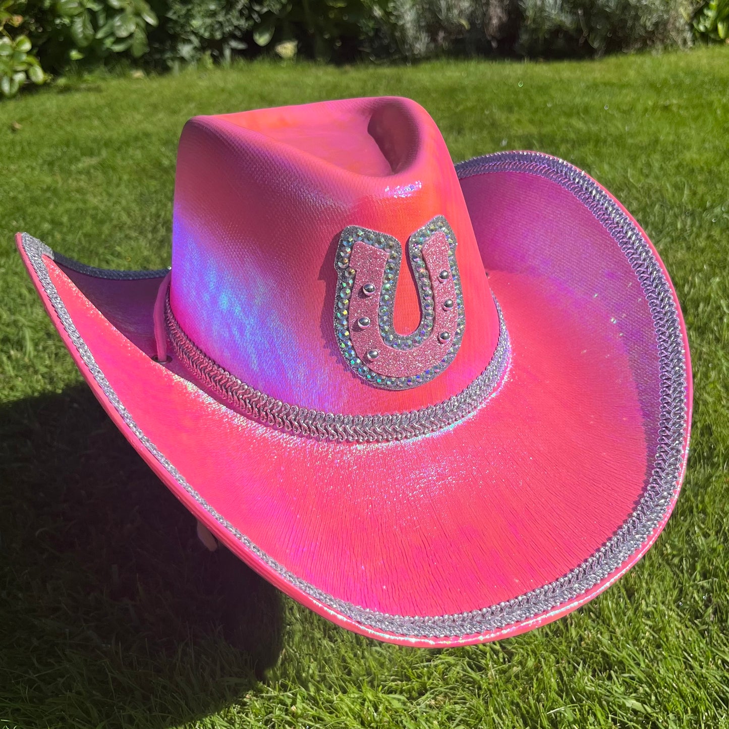 Metallic Pink Horseshoe Cowboy Hat