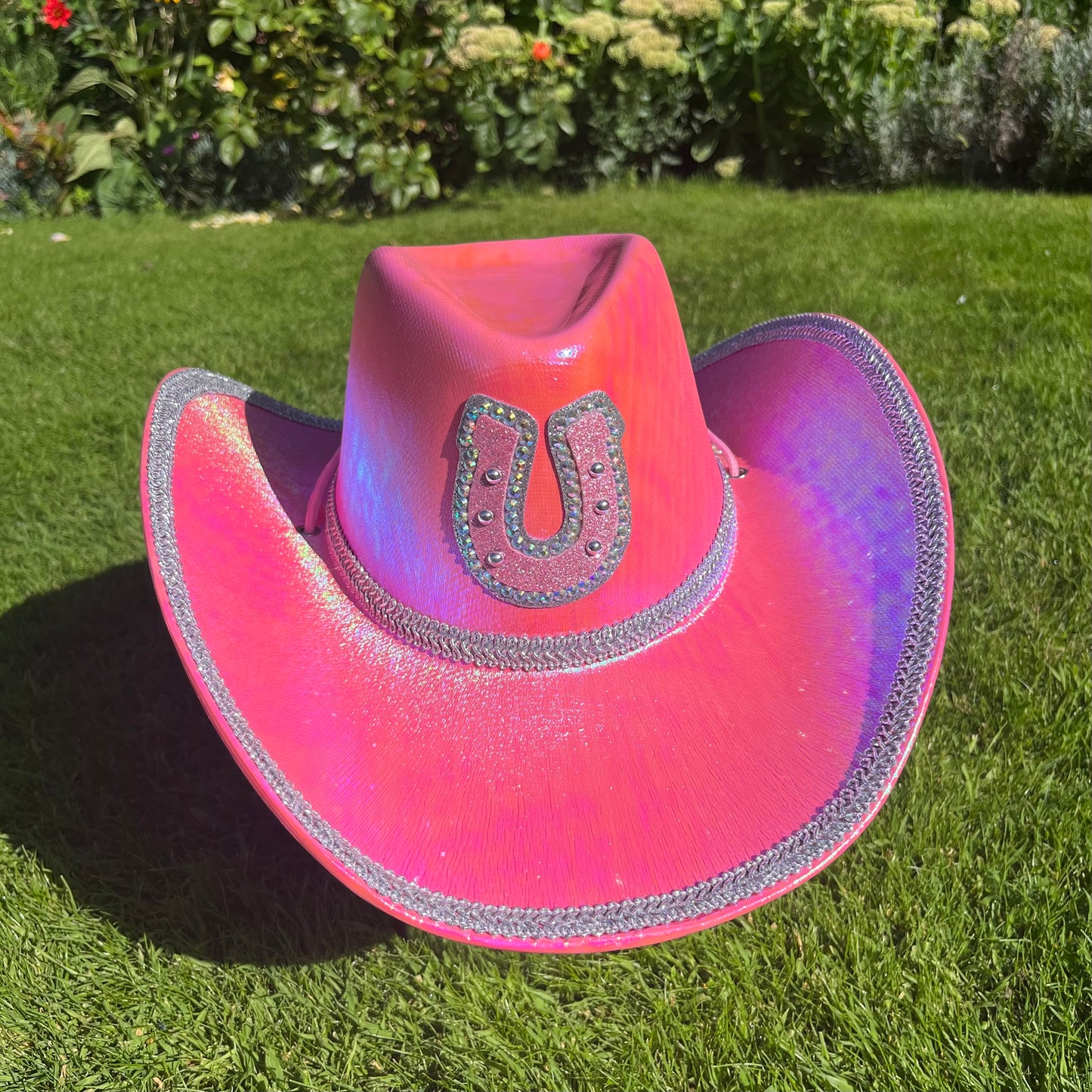 Metallic Pink Horseshoe Cowboy Hat