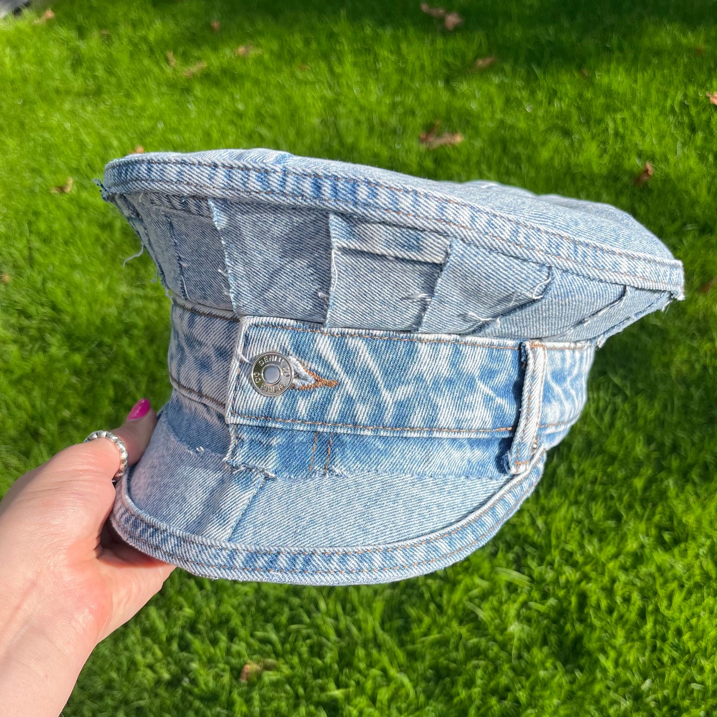 Denim Military Hat