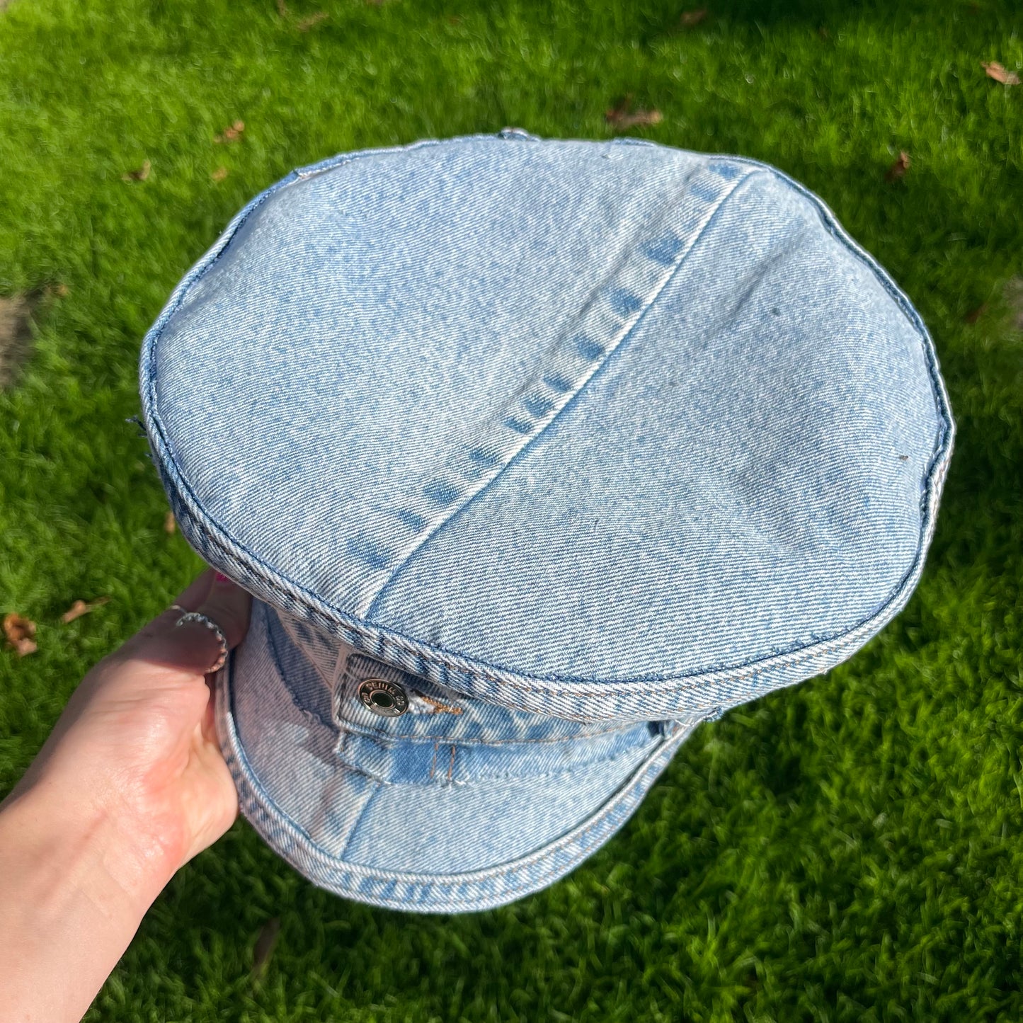 Denim Military Hat