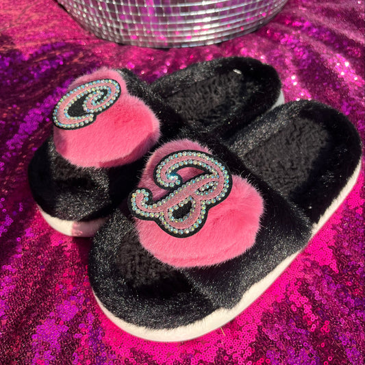 Personalised Fluffy Heart Slippers