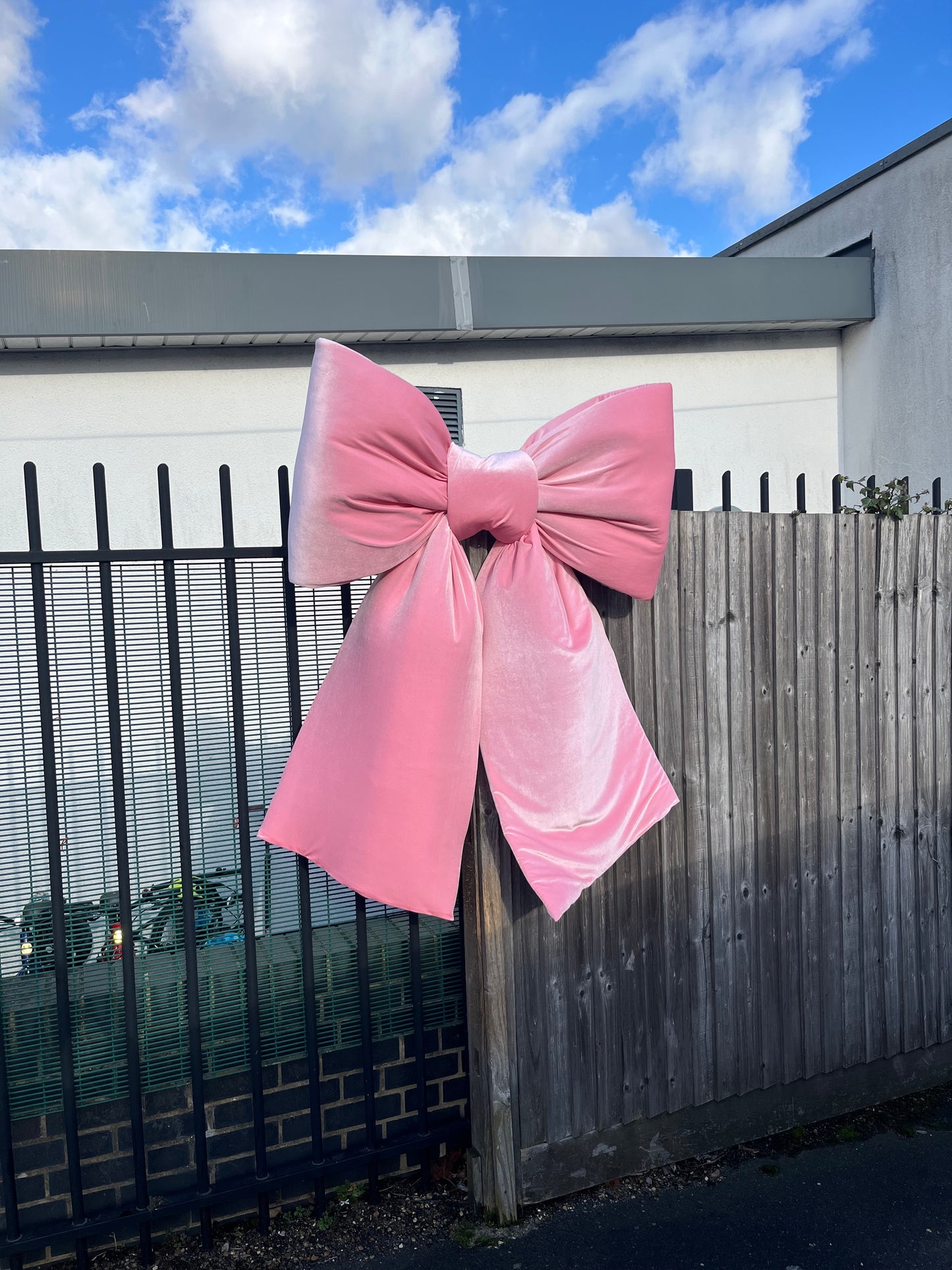Baby Pink Polyester Giant Bow