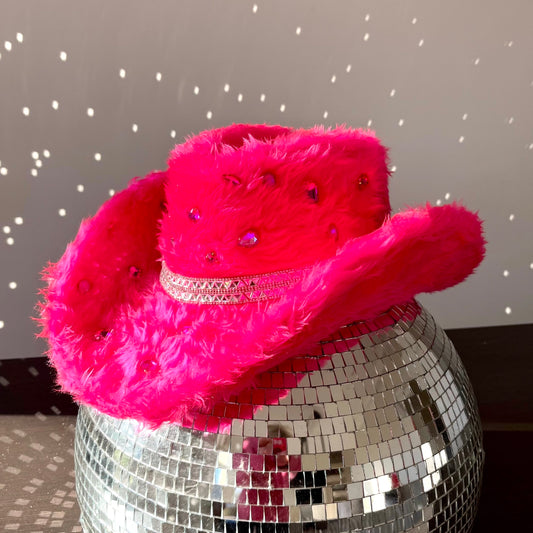 Hot Pink Fur Cowboy Hat