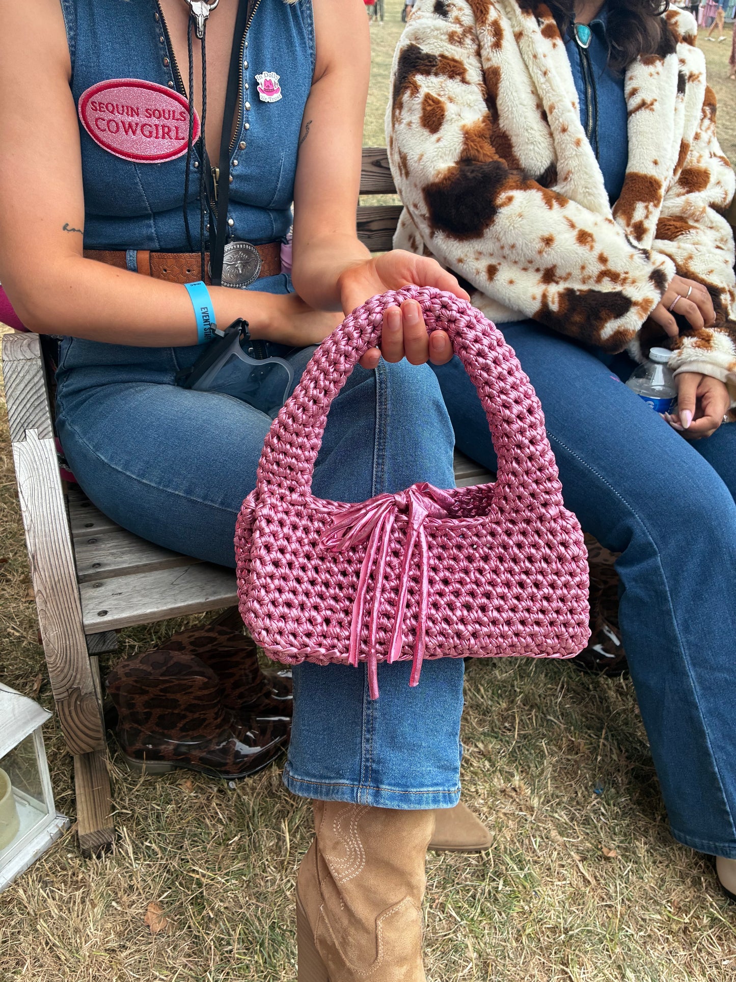 Metallic Crochet Loaf Bag