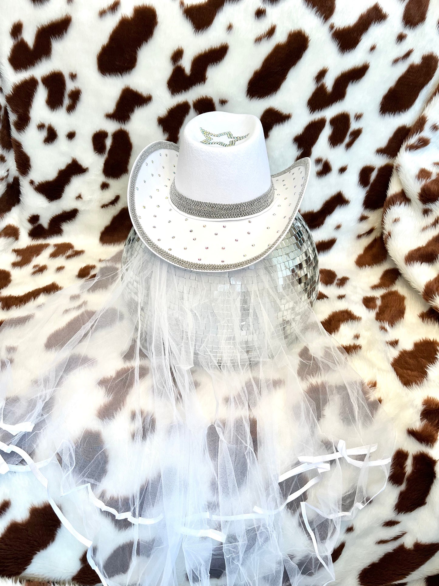 Bride To Be Cowgirl Hat With Veil