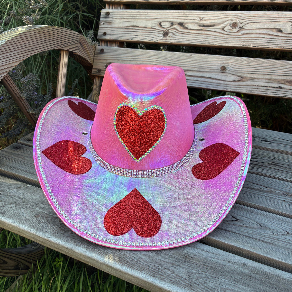 Pink And Red Lover Cowboy Hat – Sequin Souls display picture 1