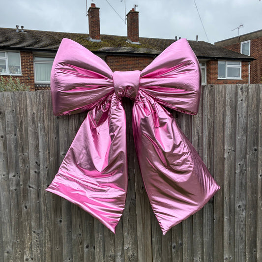 Pink Metallic Giant Bow