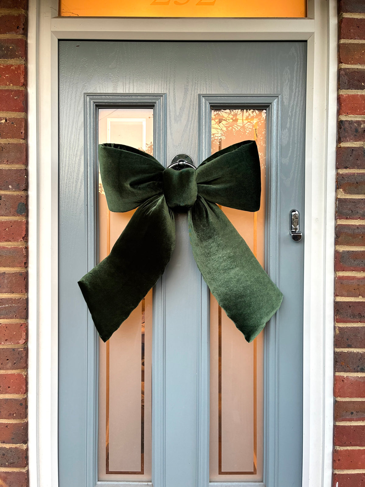 Green Velvet Door Bow