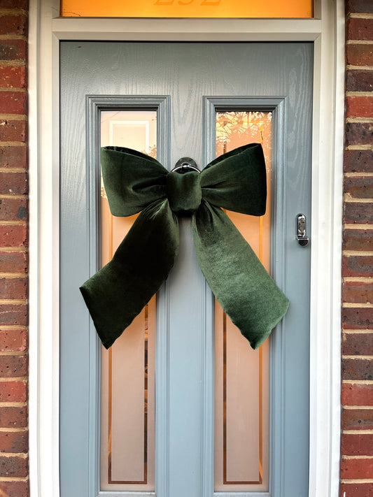 Green Velvet Door Bow