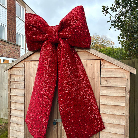 Red Sequin Giant Bow