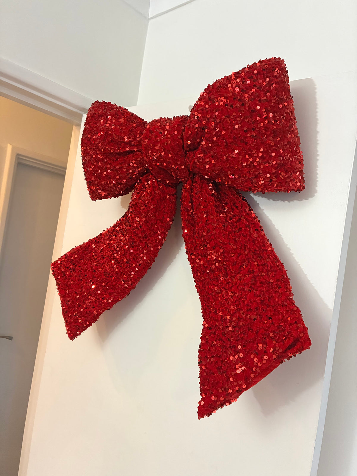 Red Sequin Door Bow