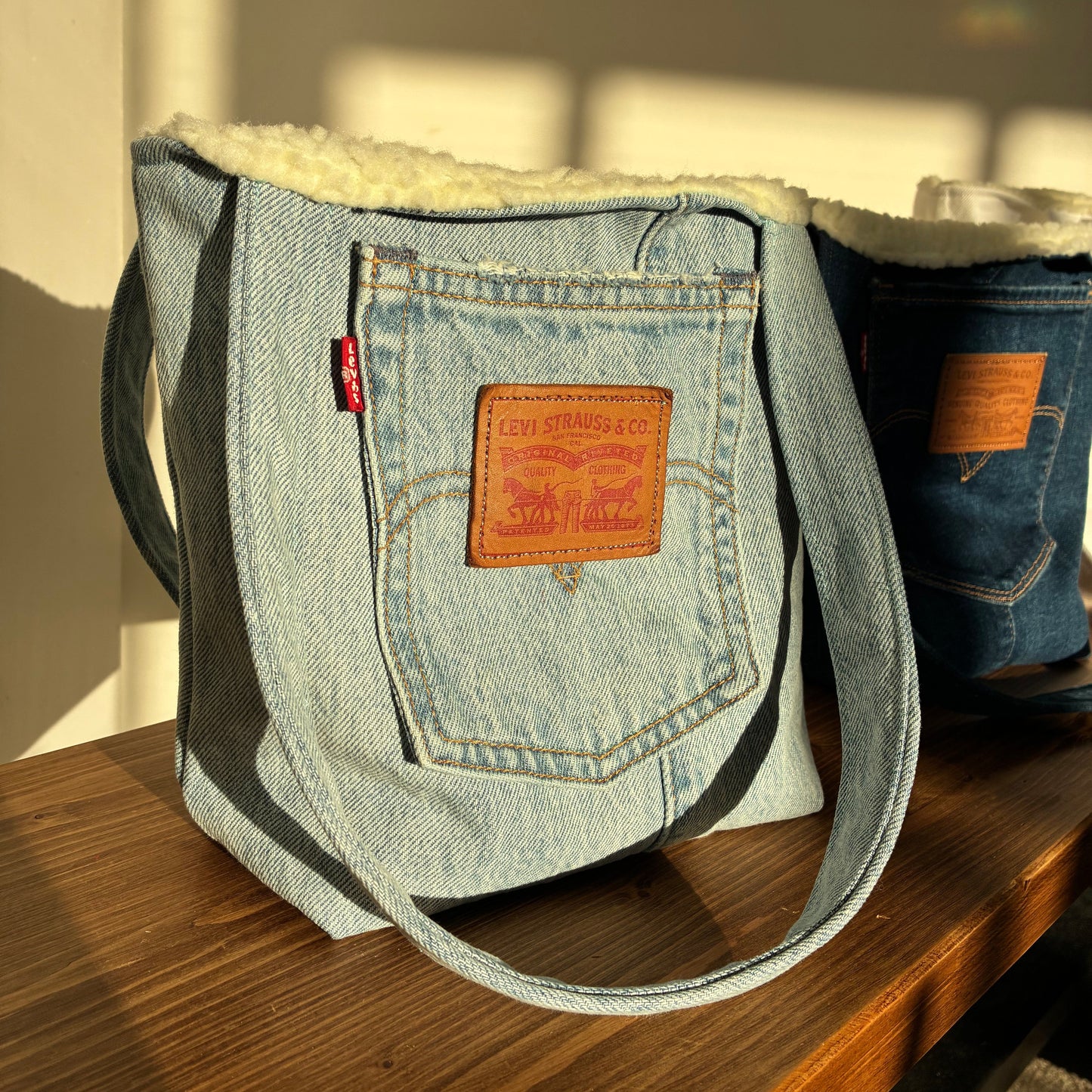 Recycled Denim Mini Tote Bag - Light Denim Levi