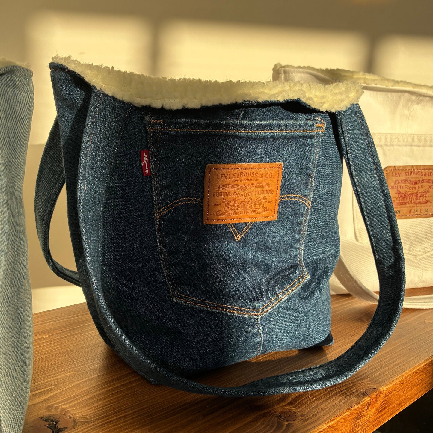 Recycled Denim Mini Tote Bag - Dark Denim Levi