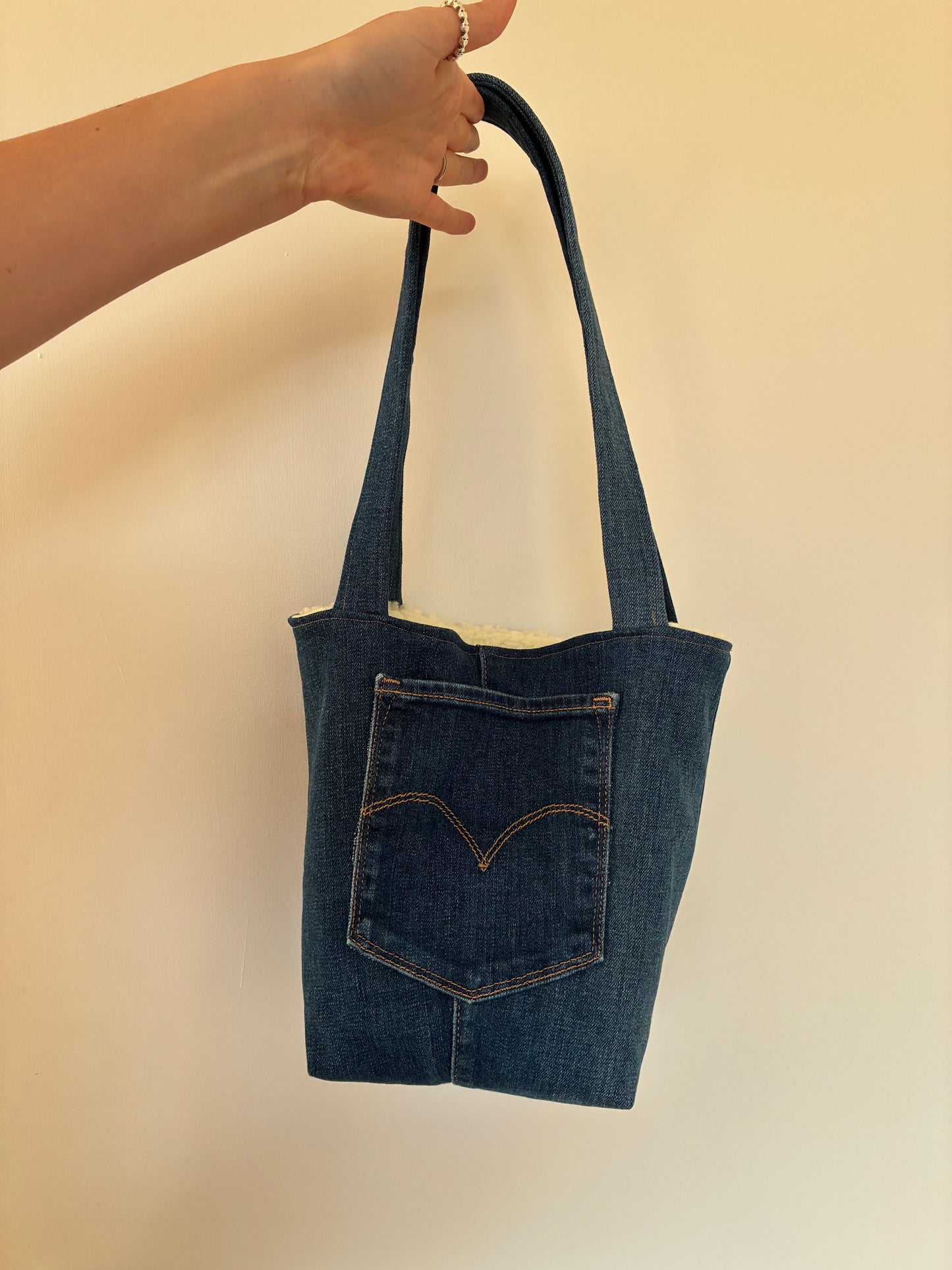 Recycled Denim Mini Tote Bag - Dark Denim Levi