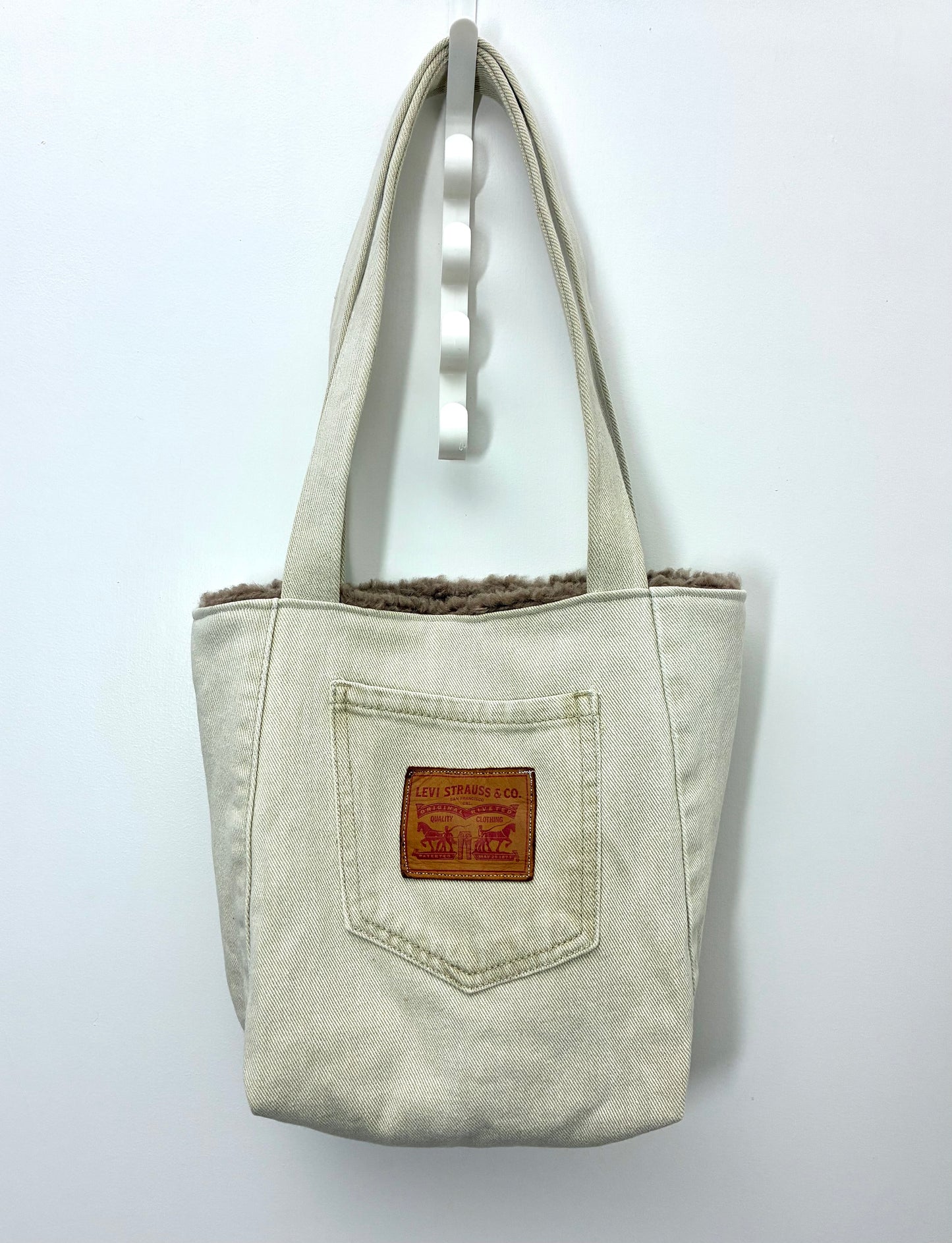 Recycled Denim Mini Tote Bag - Stone Denim Levi