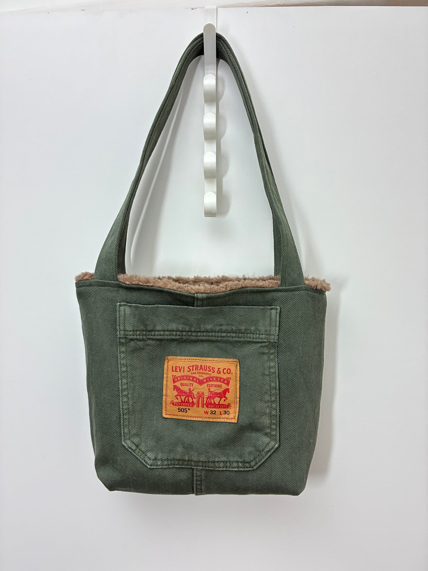 Recycled Denim Mini Tote Bag - Khaki Denim Levi