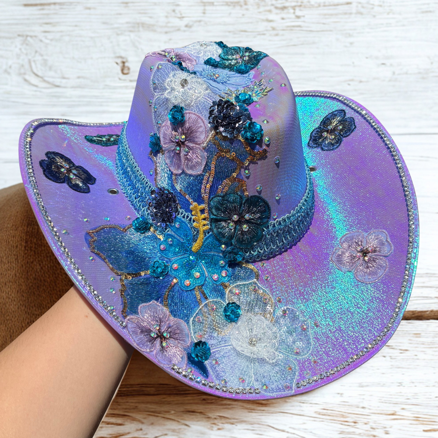 Lilac Flower Trail Cowboy Hat