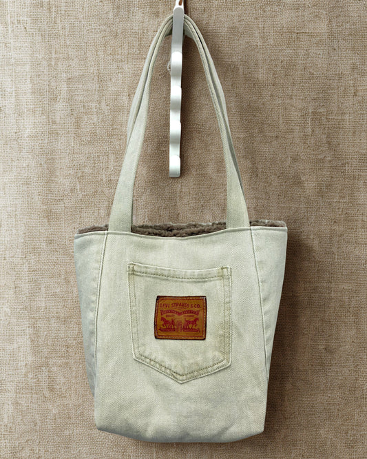 Recycled Denim Mini Tote Bag - Stone Denim Levi