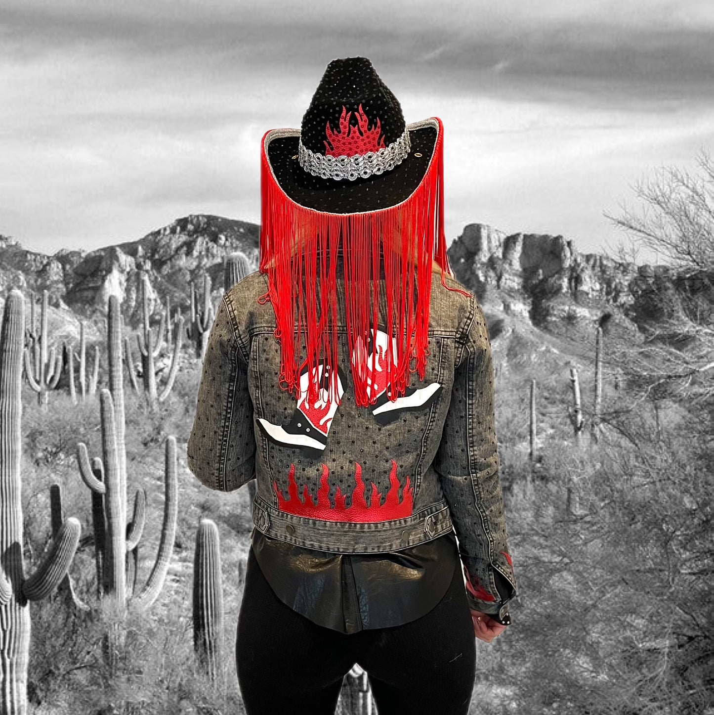 Flame Fringed Cowboy Hat